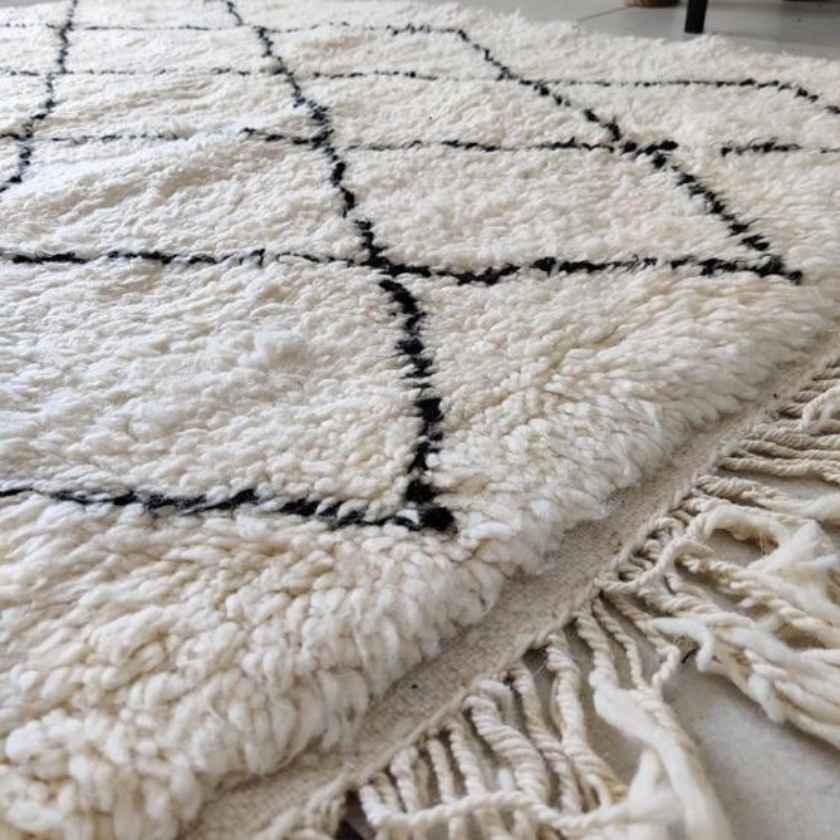 Black white Moroccan rug